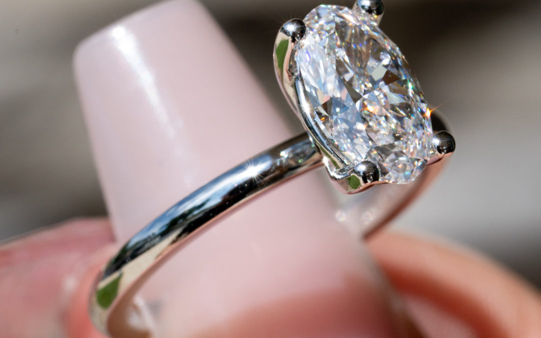 Oval Engagement Rings with a Prong Setting