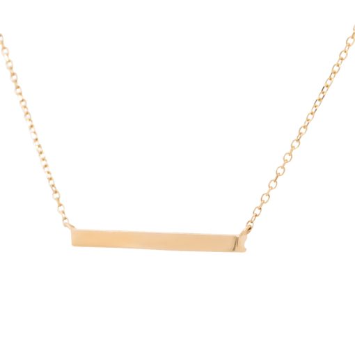 14k Yellow Gold 0.25ctw Diamond Bar Pendant Ladies Necklace