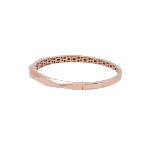 10k Rose Gold Faceted Plain Bangle Ladies Bracelet