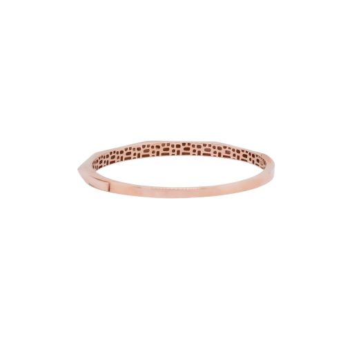 10k Rose Gold Faceted Plain Bangle Ladies Bracelet