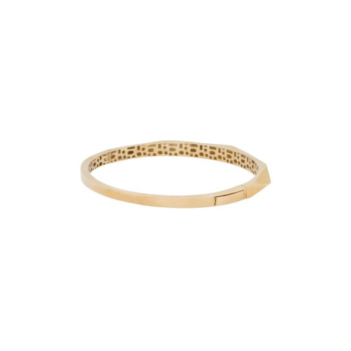 10k Yellow Gold Faceted Plain Bangle Ladies Bracelet