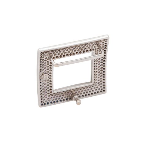 18k White Gold Diamond & Sapphire Pave Belt Buckle