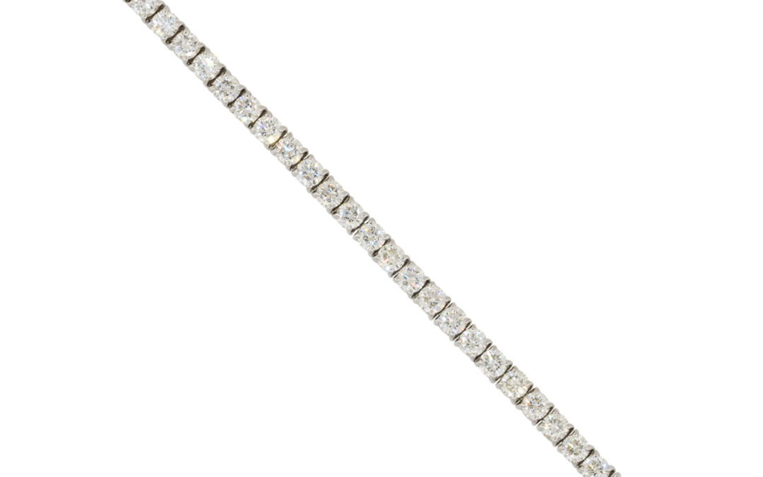 18k White Gold 6.19ctw Diamond Tennis Bracelet