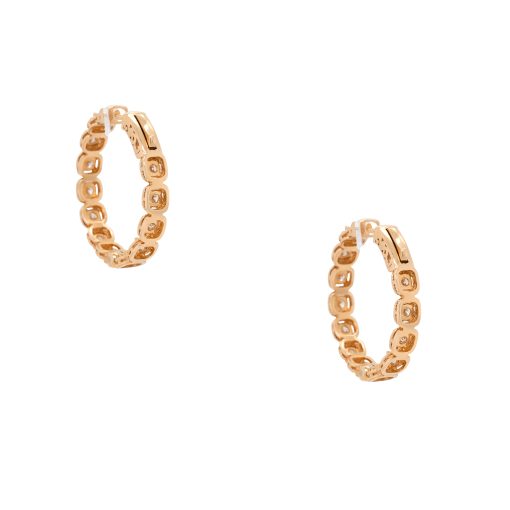 14k Yellow Gold 1.93ctw Round Diamond Inside Out Hoops