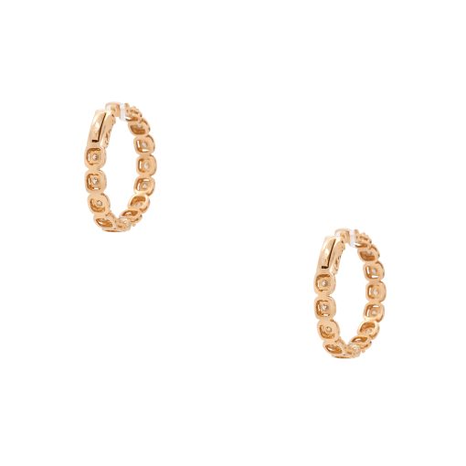 14k Yellow Gold 1.93ctw Round Diamond Inside Out Hoops