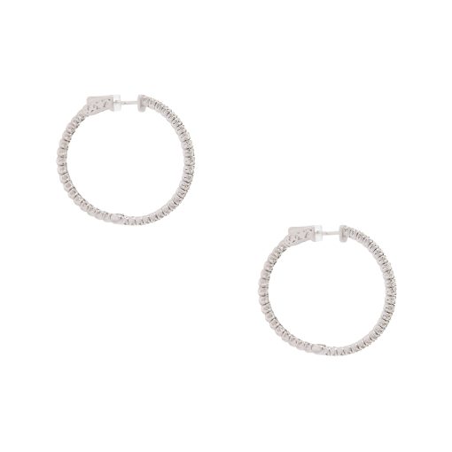 14k White Gold 2ctw Round Diamond Inside Out Earrings