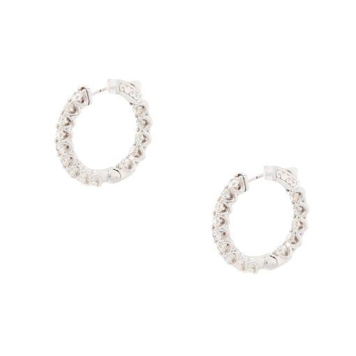 14k White Gold Medium Inside Out Hoop Earrings