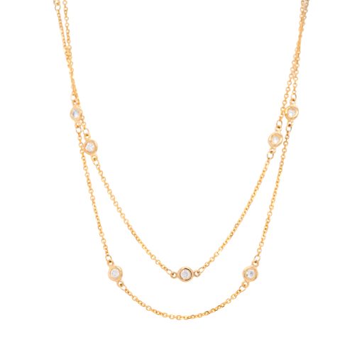 14k Yellow Gold 0.75ctw Bezel Set Diamond By The Yard 36 In Necklace