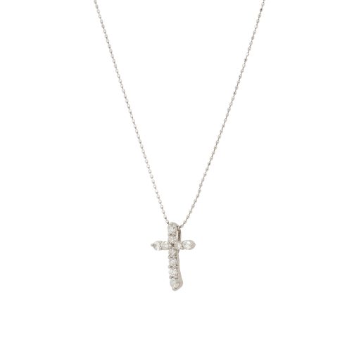 Platinum Diamond Cross Pendant Necklace