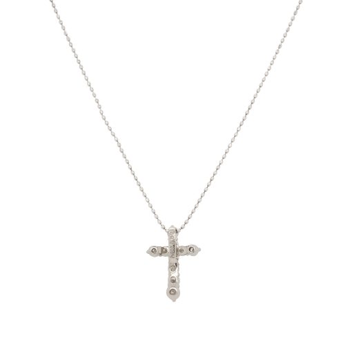 Platinum Diamond Cross Pendant Necklace