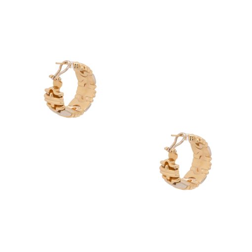 14k Yellow Gold Vintage Design Medium Hoops