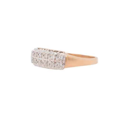 14k Yellow Gold Diamond Cluster Ring Band