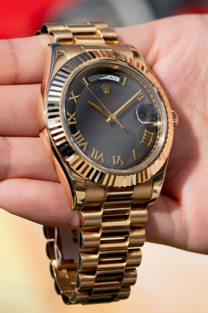 rolex day-date side view