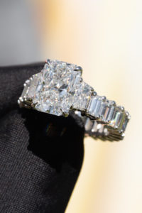 three-stone diamond eternity side detail