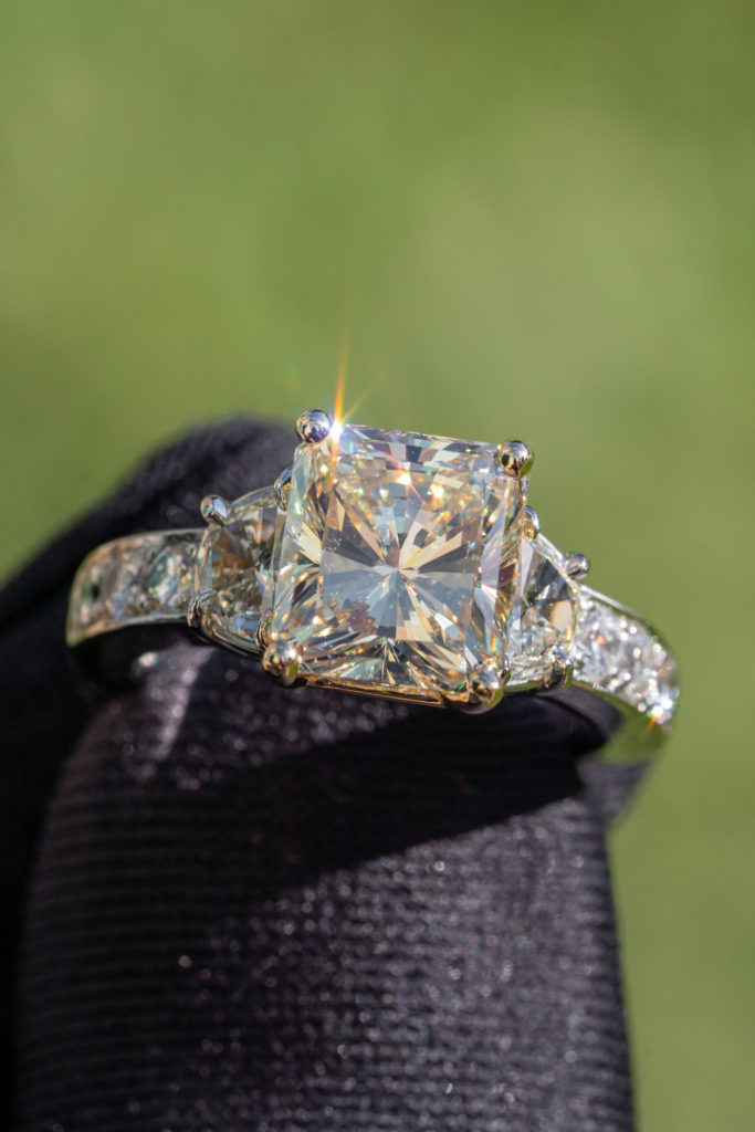 diamond platinum radiant cut ring