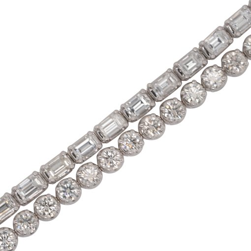 18k White Gold Two Strand 7" Tennis Bracelet