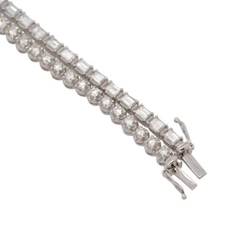 18k White Gold Two Strand 7" Tennis Bracelet