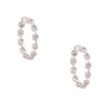 18k White Gold 3.33ctw Diamond Station Hoop Earrings