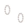 18k White Gold 3.33ctw Diamond Station Hoop Earrings