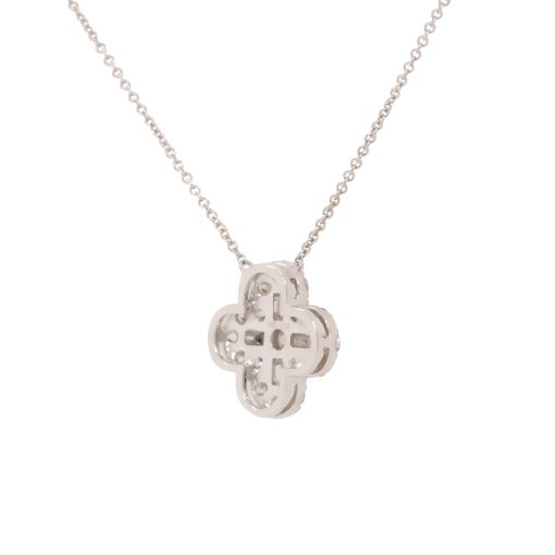 18k White Gold 1.99ctw Diamond Clover Necklace