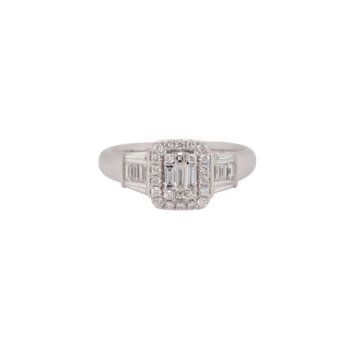 18k White Gold 0.95ctw Diamond Engagement Ring