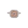 18k Two Tone 1.84ctw Fancy Radiant Diamond Pave Double Halo Ring