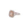 18k Two Tone 1.84ctw Fancy Radiant Diamond Pave Double Halo Ring
