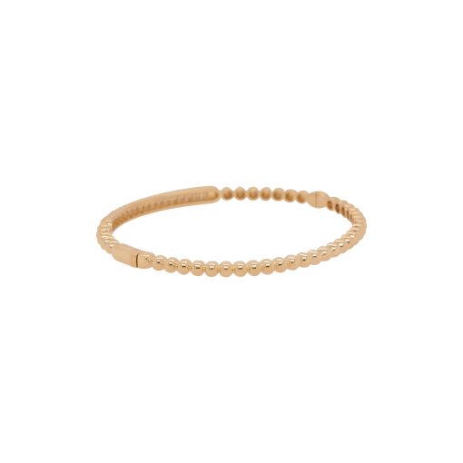 18k Yellow Gold 1.06ctw Diamond Pave Beaded Bangle Bracelet