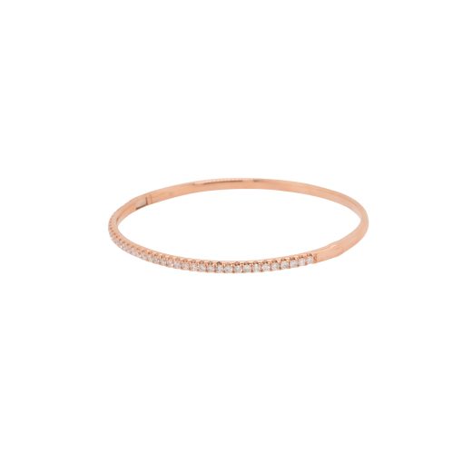 18k Rose Gold 1.00ctw Diamond Pave Thing Bangle Bracelet