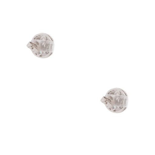 18k White Gold 2.04ctw Diamond Pave Round Stud Earrings