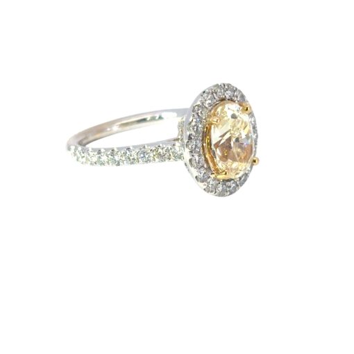 18k White Gold GIA Certified 2.09ct Oval Cut Diamond Halo Engagement Ring - Image 6
