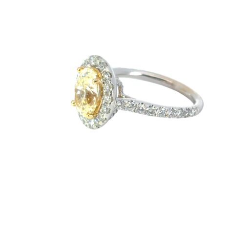 18k White Gold GIA Certified 2.09ct Oval Cut Diamond Halo Engagement Ring - Image 7