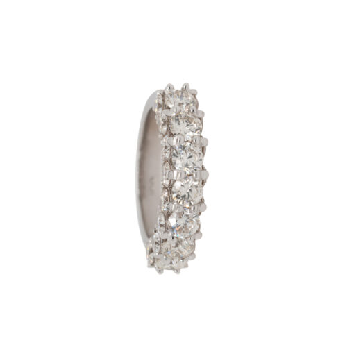 18k White Gold 3.50ctw Natural Round Diamond Three Row Ring - Image 8