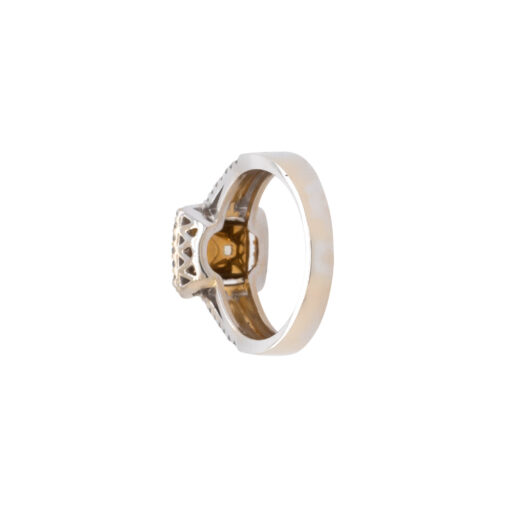 14k Two Tone 2.03ct Natural Cushion Cut Fancy Yellow Wide Ring - Image 16
