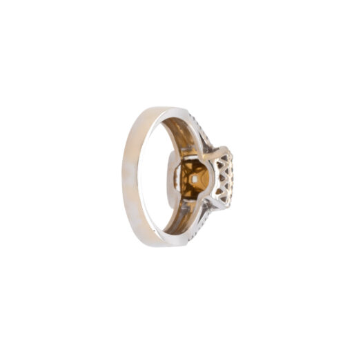14k Two Tone 2.03ct Natural Cushion Cut Fancy Yellow Wide Ring - Image 15