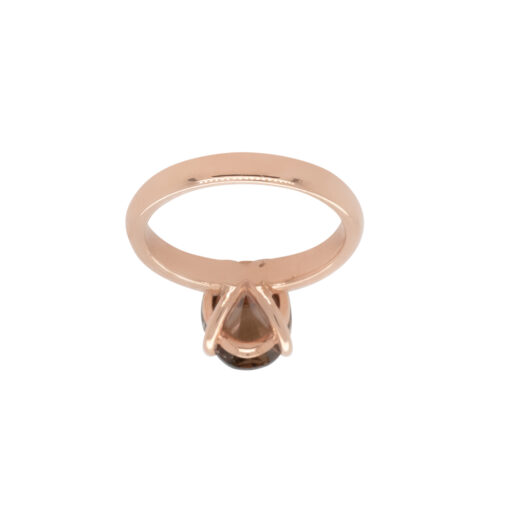 14k Rose Gold 3.30ct Natural Oval Cut Fancy Brown Diamond Solitaire Ring - Image 9