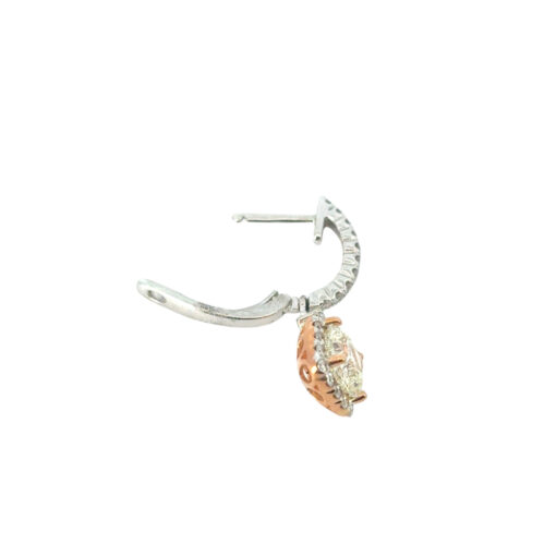 18k White and Rose Gold 3.31ctw GIA Certified Cushion Cut Diamond Dangle Earrings - Image 12
