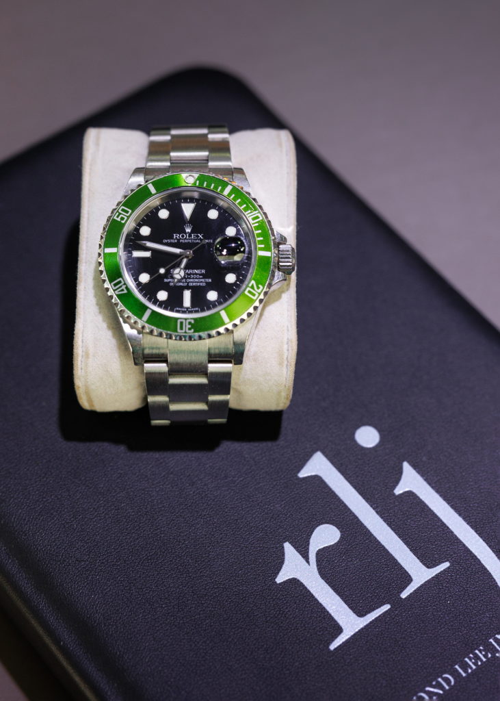 rolex submariner green bezel in box Diamonds By Raymond Lee