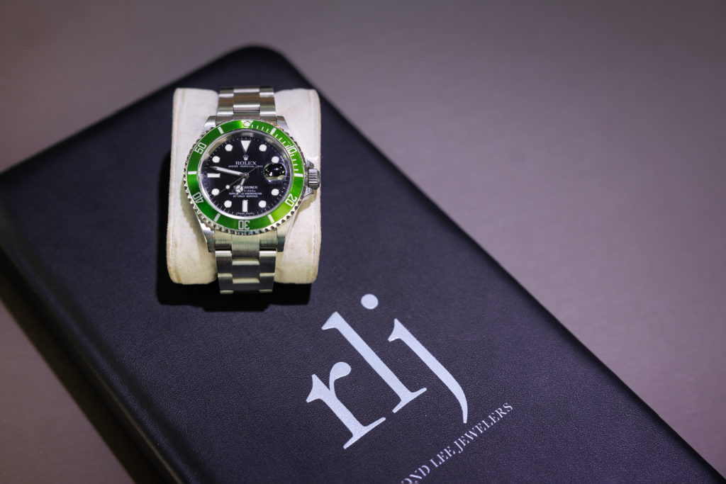 Rolex Submariner with Green Bezel Diamonds By Raymond Lee