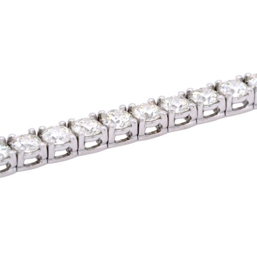 14k White Gold 7.03ctw Round Cut Natural Diamond Tennis Bracelet