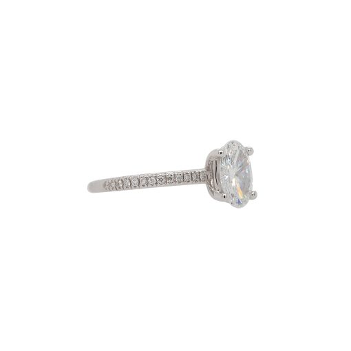 18k White Gold 0.90ct GIA Oval Cut Diamond Engagement Ring