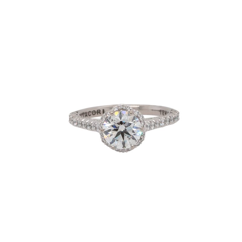 18k White Gold GIA 1.28ctw Round Brilliant Diamond Engagement Ring