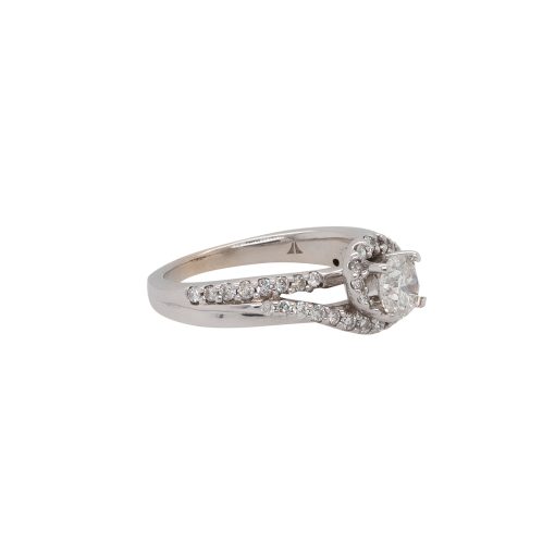 14k White Gold 0.55ctw Round Diamond Engagement Ring