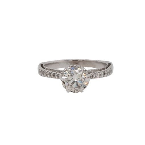 18k White Gold Verragio Engagement Ring 1.19ctw Round GIA Diamond