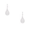18kt White Gold 10.96ctw Natural Diamonds Pave Dangle Ball Earrings - Image 2