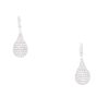 18kt White Gold 10.96ctw Natural Diamonds Pave Dangle Ball Earrings