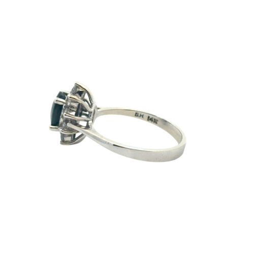 14k White Gold 0.60ctw Oval Blue Sapphire 0.40ctw Natural Diamond Ring - Image 16