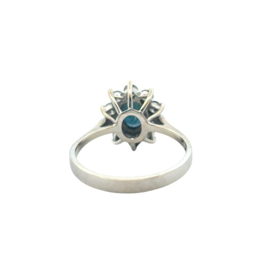 14k White Gold 0.60ctw Oval Blue Sapphire 0.40ctw Natural Diamond Ring - Image 10
