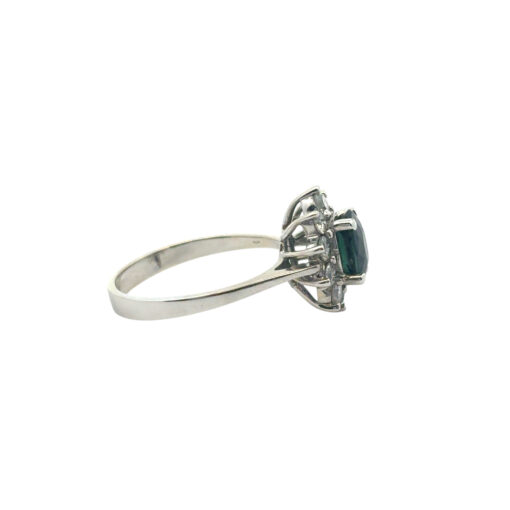 14k White Gold 0.60ctw Oval Blue Sapphire 0.40ctw Natural Diamond Ring - Image 14