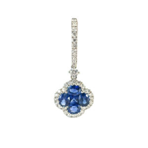Sapphire Clover Dangle Earrings